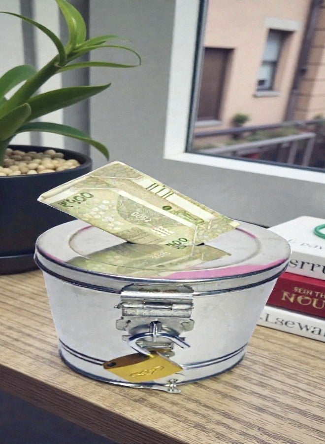 Standify® 1500ML Big Money Bank_A Stainless Steel Money Box Heavy Duty Bachat Gulak for Kids & Adults Unbreakable Piggy Bank. - Image 4